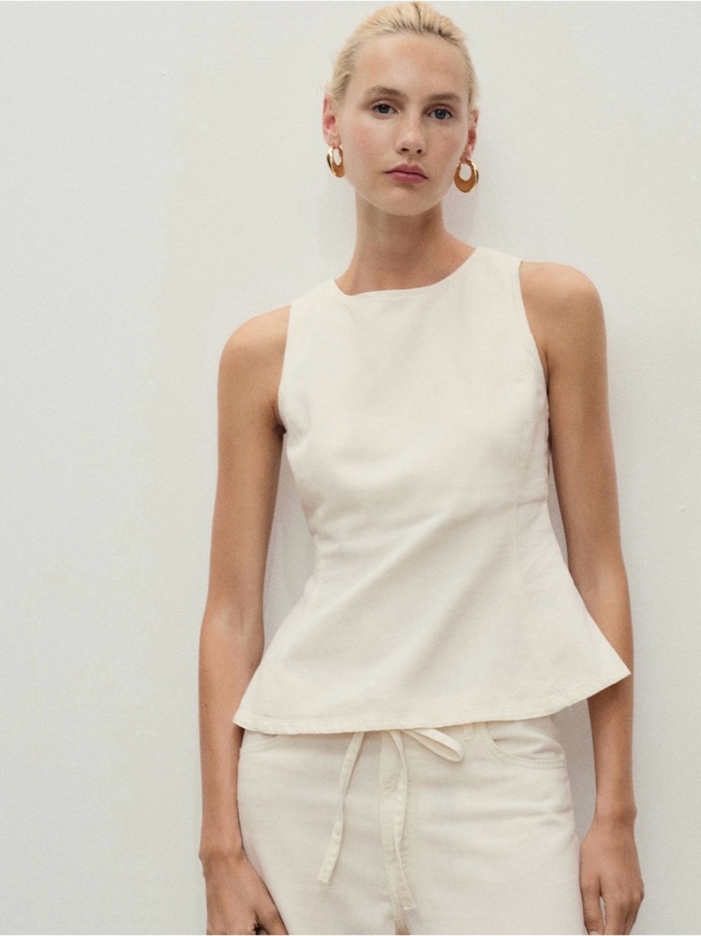MNG | linen blend shell off white NWT (M)